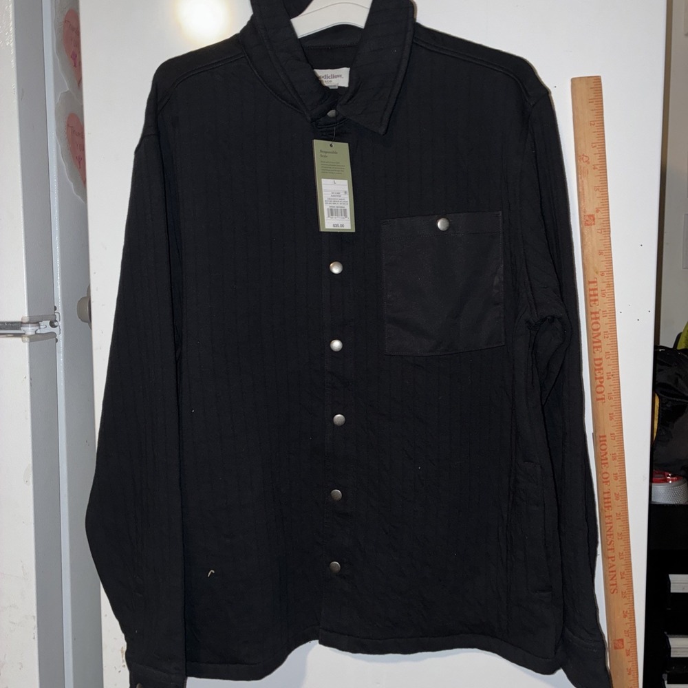 Goodfellow & Co Sweater Long Sleeve New Mens Size Large Quilted Sjacket Fall